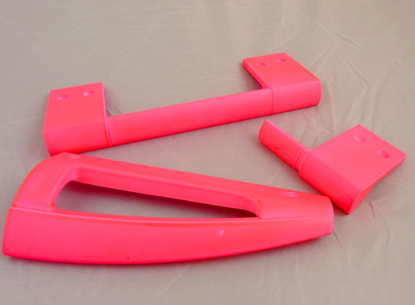 Fluorescent paint applied to different surfaces