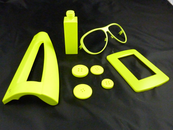 Fluorescent paint applied to different surfaces