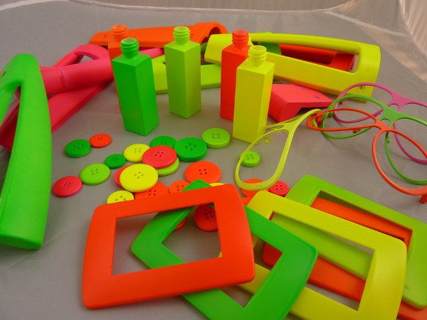 Fluorescent paint applied to different surfaces