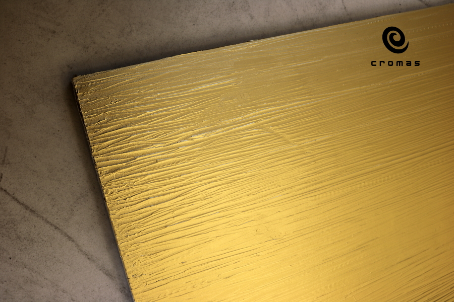 Three-dimensional epoxy resin for wood and MDF with golden effect