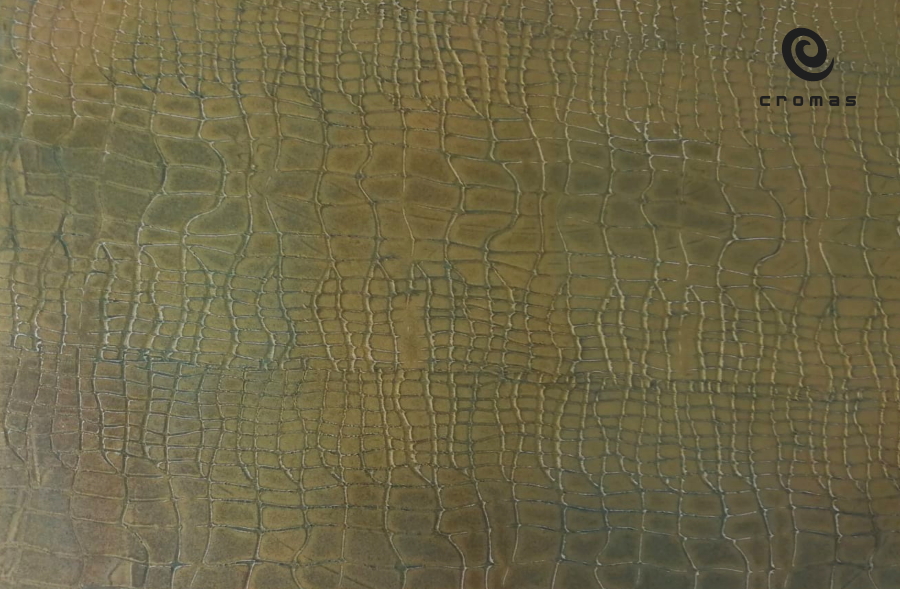 Crocodile leather epoxy resin antique bronze painted