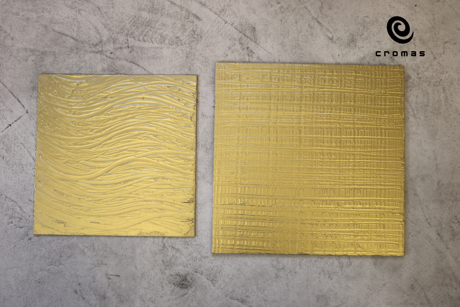 Gold and brass painted epoxy resin