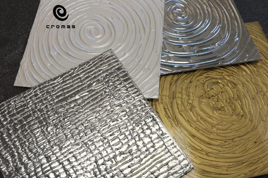 Gold and chrome painted epoxy resin