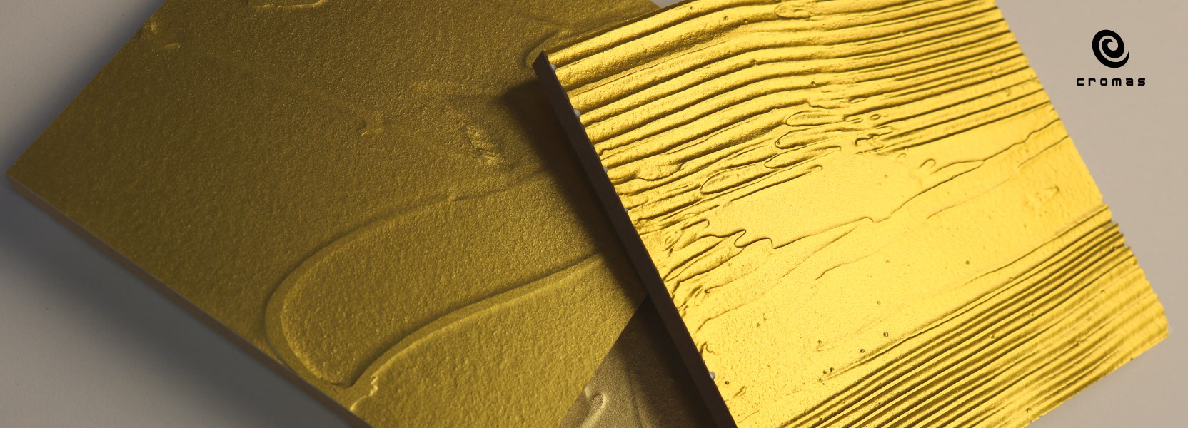 Color gold metallic paint applied by spray on three-dimensional epoxy resin